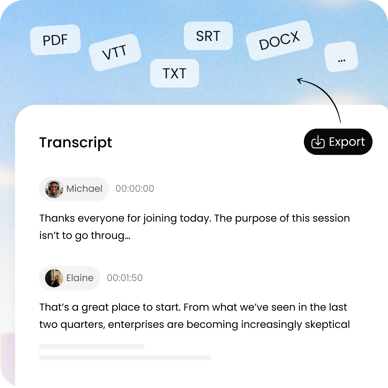 Feature - Export & Share Your Transcripts 